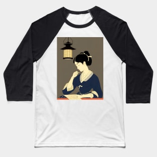 Ukiyo-e Japanese Art - Woman by a Lantern Baseball T-Shirt